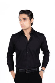 Slim Fit Plain Textured Shirt