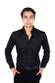 Slim Fit Plain Textured Shirt
