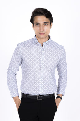 Square Blockprint Satin Shirt