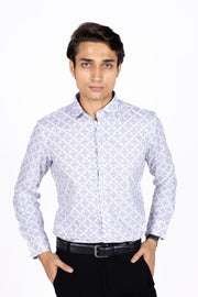 Square Blockprint Satin Shirt